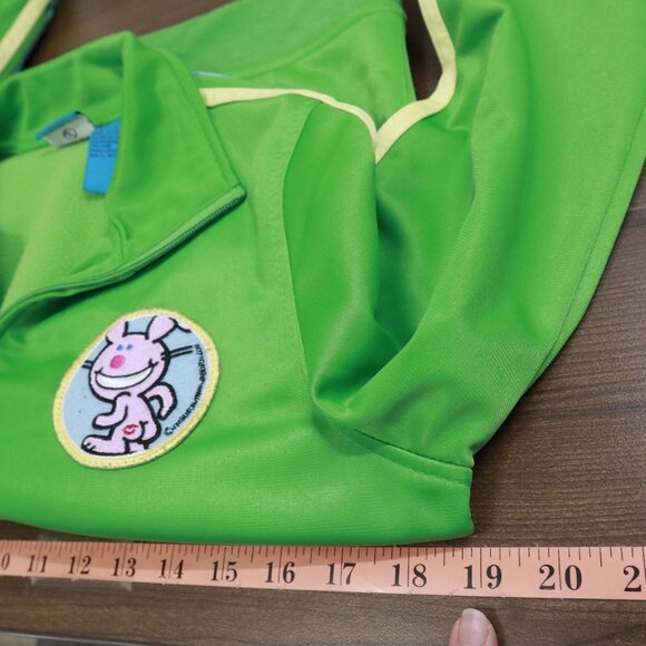 It's Happy Bunny Track Jacket Womens L Green Sporty Preppy Y2K Playful Vintage - Picture 15 of 16